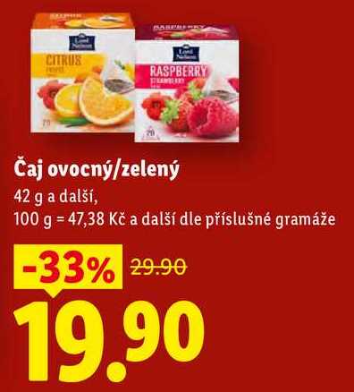 Čaj ovocný/zelený, 42 g a další