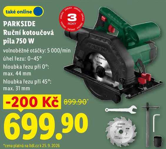 PARKSIDE Ruční kotoučová pila 750 W