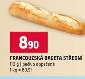 FRANCOUZSKÁ BAGETA STŘEDNÍ 110 g pečivo dopečené
