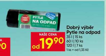 Dobrý výběr Pytle na odpad 35l 15 ks
