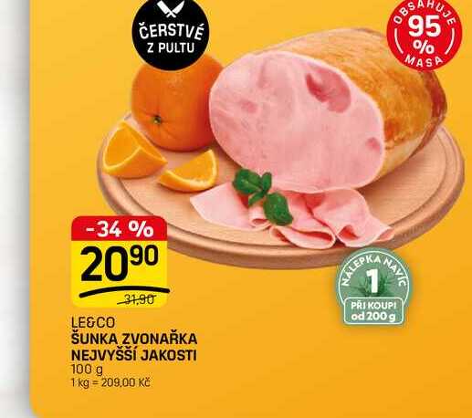 ŠUNKA ZVONAŘKA NEJVYŠŠÍ JAKOSTI 100 g