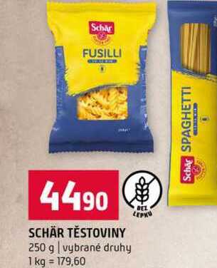 SCHÄR TĚSTOVINY 250 g vybrané druhy