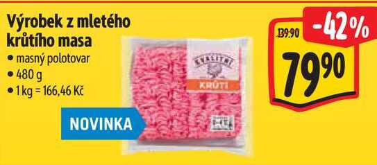 Výrobek z mletého krůtího masa, 480 g   