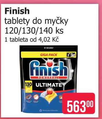 Finish tablety do myčky 120/130/140 ks 