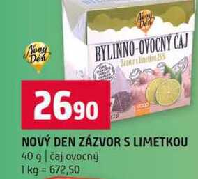 NOVÝ DEN ZÁZVOR S LIMETKOU 40 g čaj ovocný 