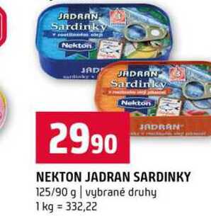 NEKTON JADRAN SARDINKY 125/90 g vybrané druhy 