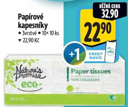 Papírové kapesníky, 10×10 ks
