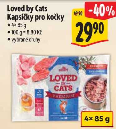Loved by Cats Kapsičky pro kočky, 4× 85 g