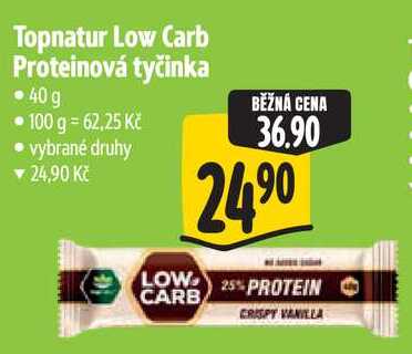 Topnatur Low Carb Proteinová tyčinka, 40g