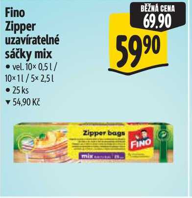 Fino Zipper uzavíratelné sáčky mix, 25 ks