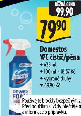 Domestos WC čistič/pěna, 435 ml
