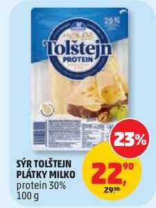 SÝR TOLŠTEJN PLÁTKY MILKO protein 30%, 100 g