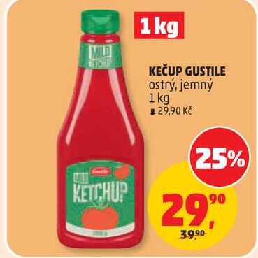 KEČUP GUSTILE ostrý, jemný, 1 kg