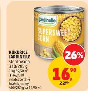 KUKUŘICE JARDINELLE sterilovaná, 330/285 g