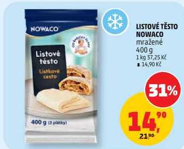 LISTOVÉ TĚSTO NOWACO mražené, 400 g