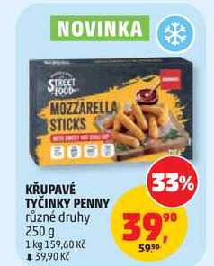 KŘUPAVÉ TYČINKY PENNY různé druhy, 250 g