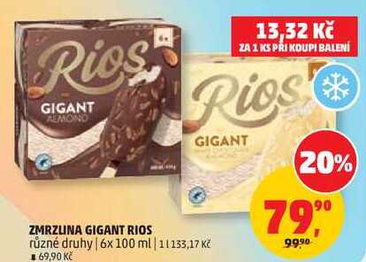 ZMRZLINA GIGANT RIOS různé druhy, 6x 100 ml 
