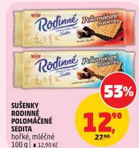 SUŠENKY RODINNÉ POLOMÁČENÉ SEDITA hořké, 100 g