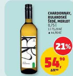 CHARDONNAY, RULANDSKÉ ŠEDÉ, MERLOT, 0,75 l 