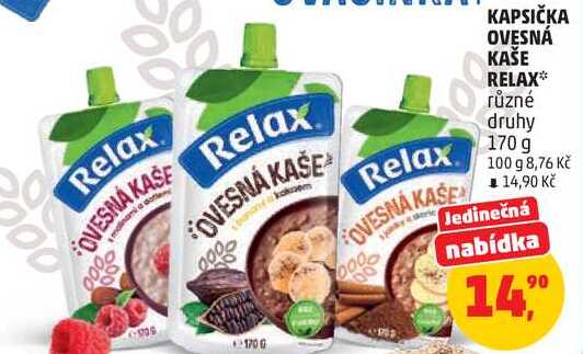 KAPSIČKA OVESNÁ KAŠE RELAX různé druhy, 170 g