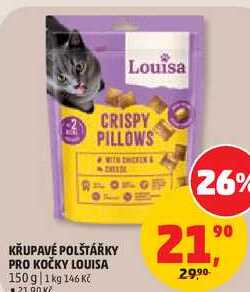 KŘUPAVÉ POLŠTÁŘKY PRO KOČKY LOUISA, 150 g