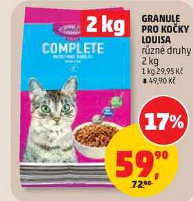 GRANULE PRO KOČKY COMPLETE LOUISA různé druhy, 2 kg