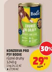 KONZERVA PRO PSY BODIE různé druhy, 1240 g