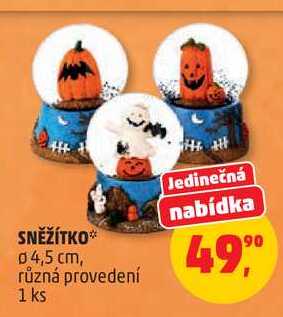 SNĚŽÍTKO průměr 4,5 cm, různá provedení, 1 ks