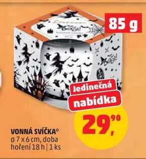 VONNÁ SVÍČKA 07x6 cm, doba hoření 18 h, 1 ks