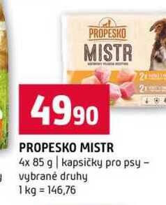 PROPESKO MISTR 2 4x 85 g kapsičky pro psy vybrané druhy