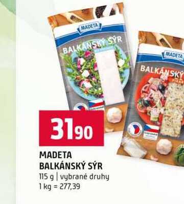 MADETA BALKÁNSKÝ SÝR 115 g vybrané druhy