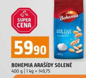 BOHEMIA ARAŠÍDY SOLENÉ 400 g 