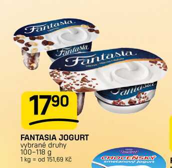 FANTASIA JOGURT vybrané druhy 100-118 g