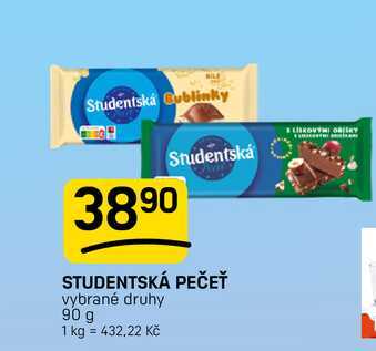 STUDENTSKÁ PEČEŤ vybrané druhy 90 g 