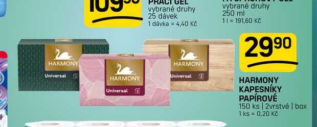 HARMONY KAPESNÍKY PAPÍROVÉ 150 ks | 2vrstvé I box
