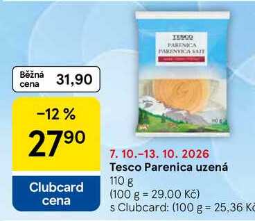 Tesco Parenica uzená, 110 g