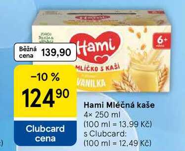 Hami Mléčná kaše, 4x 250 ml