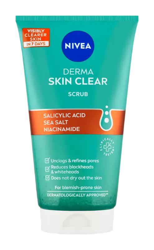 NIVEA Čisticí pleťový peeling Derma Skin Clear, 150 ml