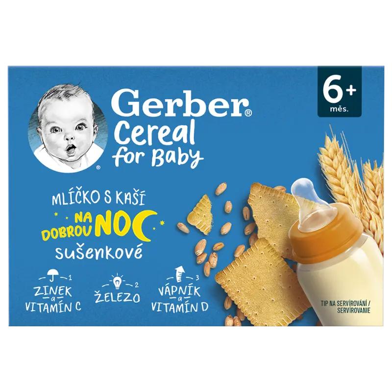 Gerber Mlíčko s kaší s drcenými sušenkami, 400 ml