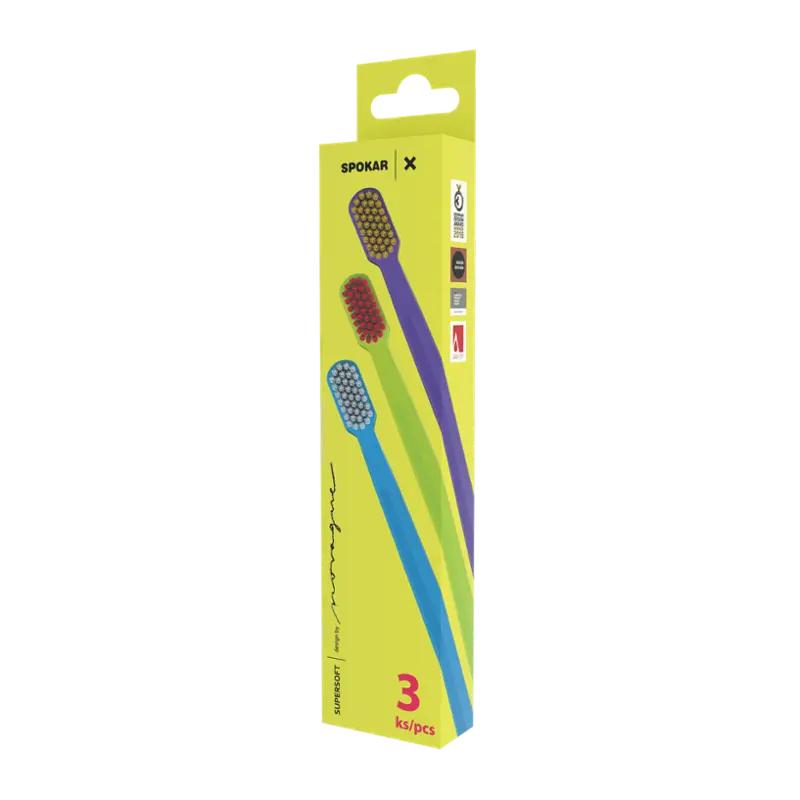 Spokar Zubní kartáčky X Super soft 3 ks, 3 ks