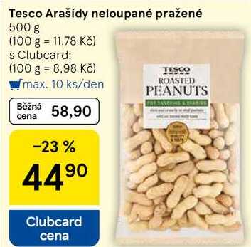 Tesco Arašídy neloupané pražené, 500 g