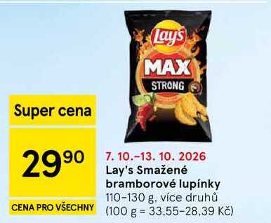 Lay's Smažené bramborové lupínky, 110-130 g 