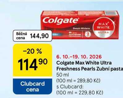 Colgate Max White Ultra Freshness Pearls Zubní pasta, 50 ml 