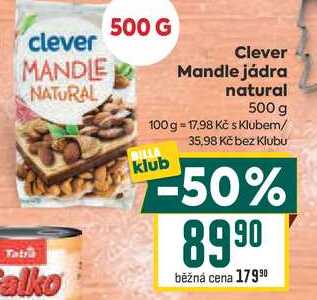 Clever Mandle jádra natural 500 g
