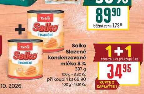 Salko Slazené kondenzované mléko 8% 397 g 