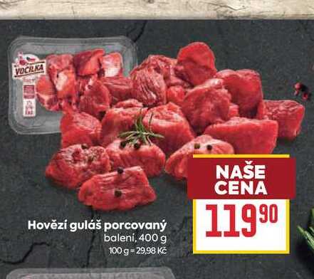Hovězí guláš porcovaný balení, 400 g 