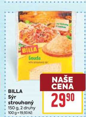 BILLA Sýr strouhaný 150 g