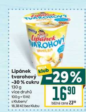 Lipánek tvarohový -30% cukru 130 g 