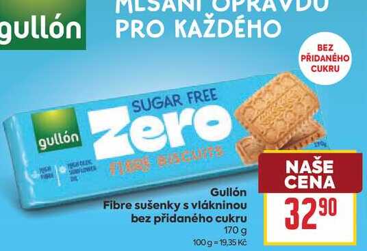 Fibre sušenky s vlákninou bez přidaného cukru 170 g 