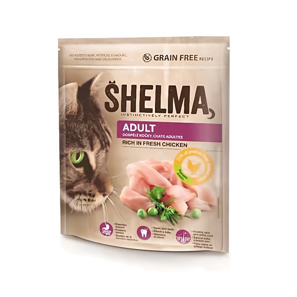 Shelma Adult Bezobilné granule s čerstvým kuřecím pro dospělé kočky